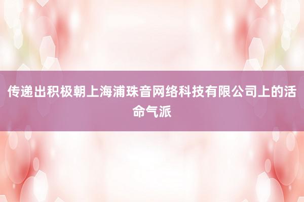传递出积极朝上海浦珠音网络科技有限公司上的活命气派